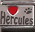 Hercules with pawprint laser charm - Click Image to Close